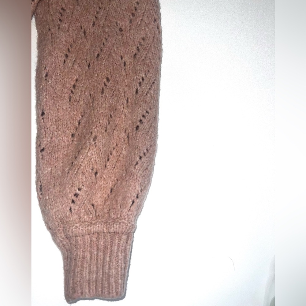 J. Crew Light Pink Pointelle Wool Blend Crew Neck Sweater Sz L - Picture 7 of 13